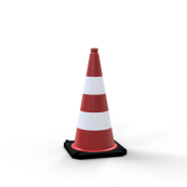 Traffic cone two-piece | tested to TL | Height: 500 mm | film class 1 | red/wei